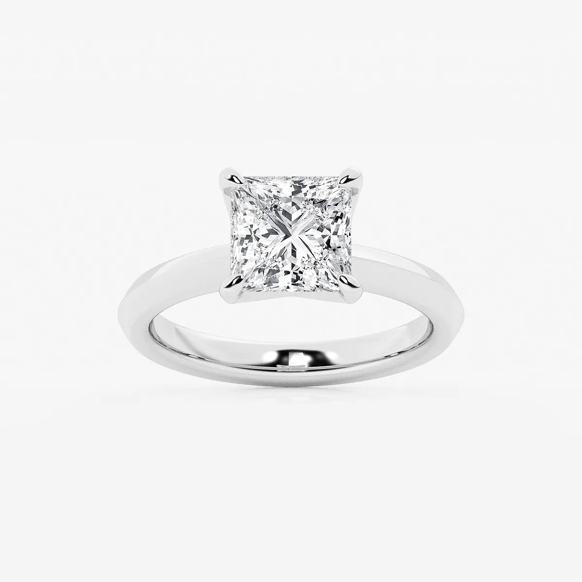 Princess Cut Lab Diamond Solitaire Engagement Ring