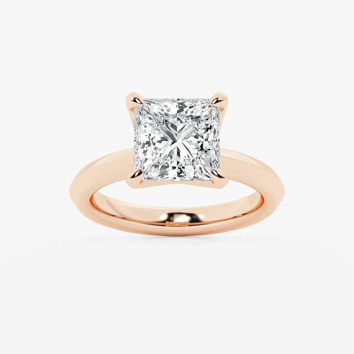 Princess Cut Lab Diamond Solitaire Engagement Ring