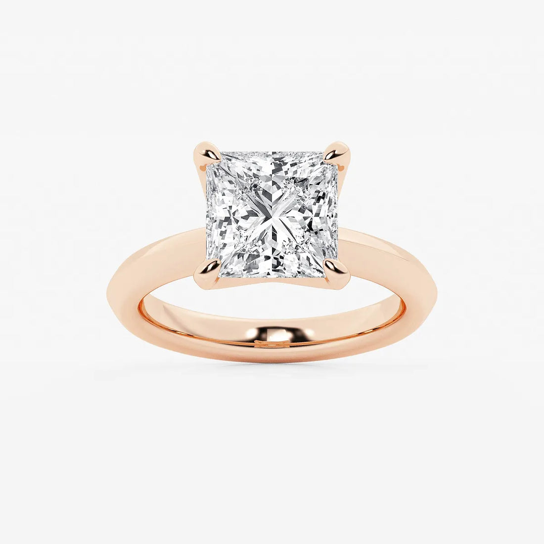 Princess Cut Lab Diamond Solitaire Engagement Ring
