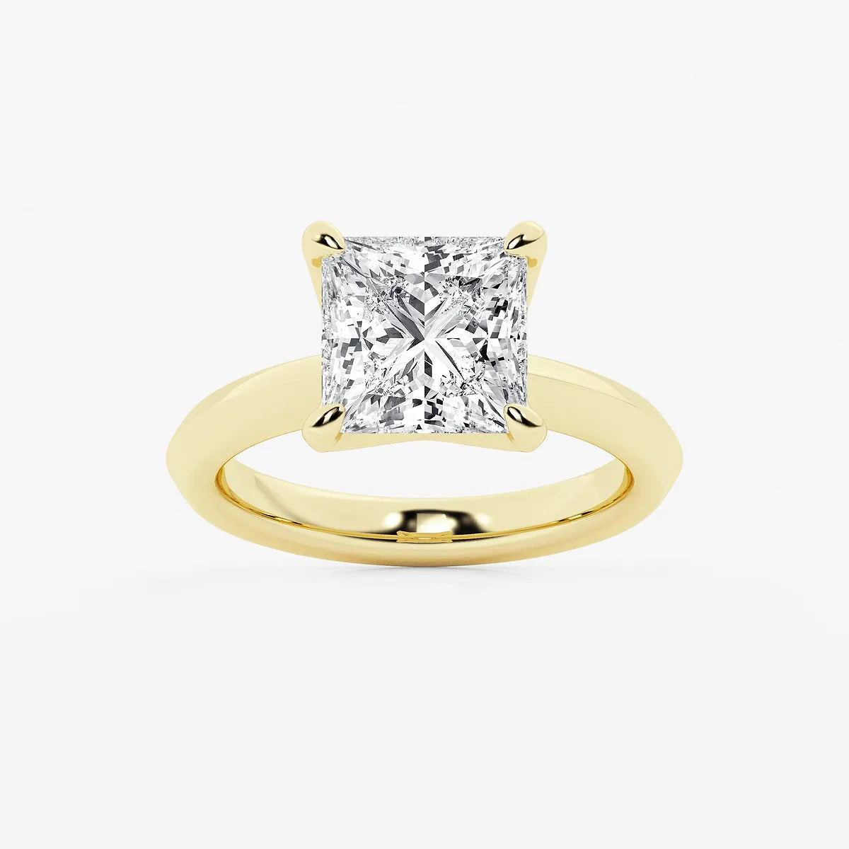 Princess Cut Lab Diamond Solitaire Engagement Ring