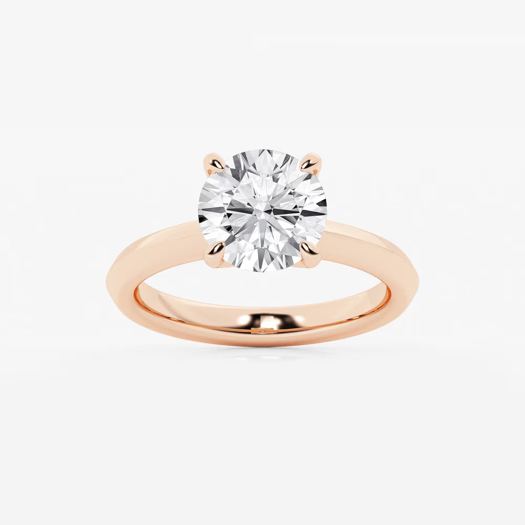Round Cut Lab Grown Diamond Solitaire Engagement Ring