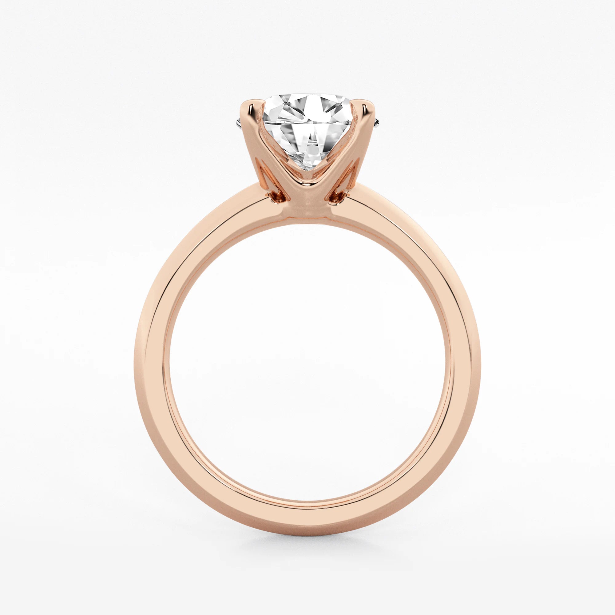 Round Cut Lab Grown Diamond Solitaire Engagement Ring