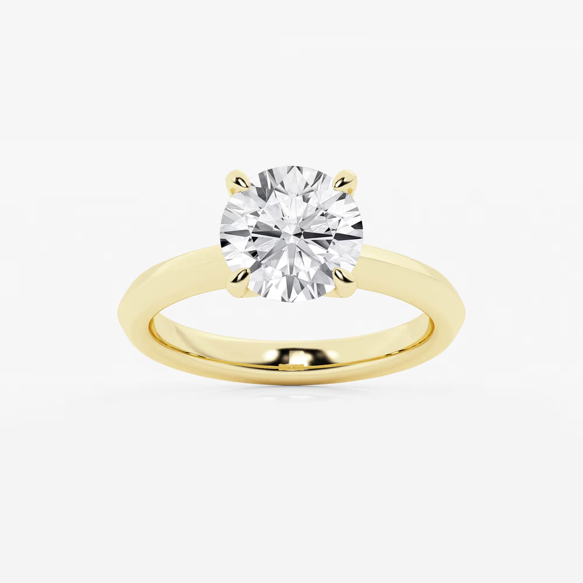 Round Cut Lab Grown Diamond Solitaire Engagement Ring