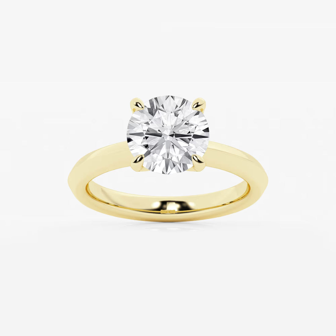 Round Cut Lab Grown Diamond Solitaire Engagement Ring