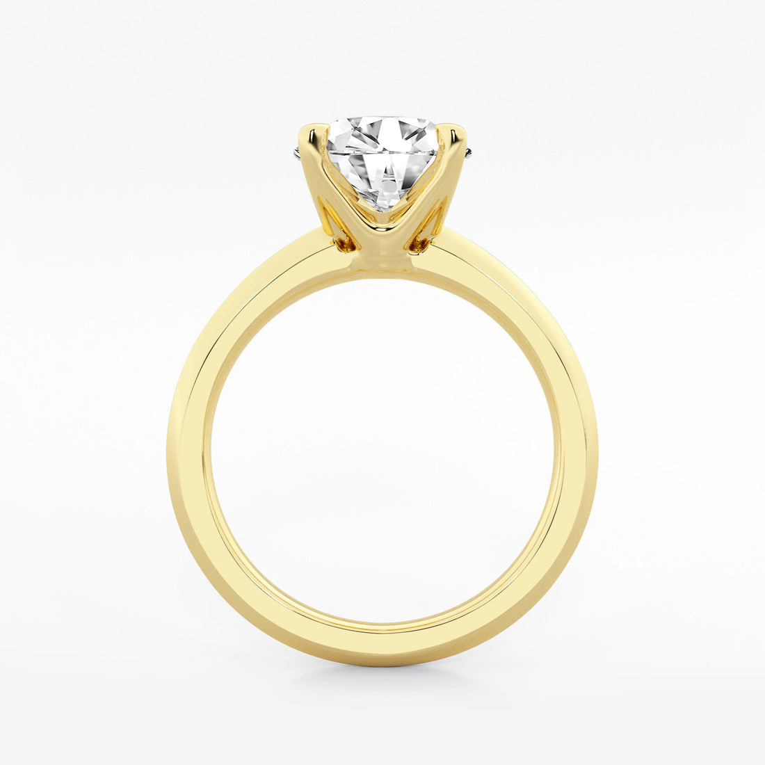 Round Cut Lab Grown Diamond Solitaire Engagement Ring