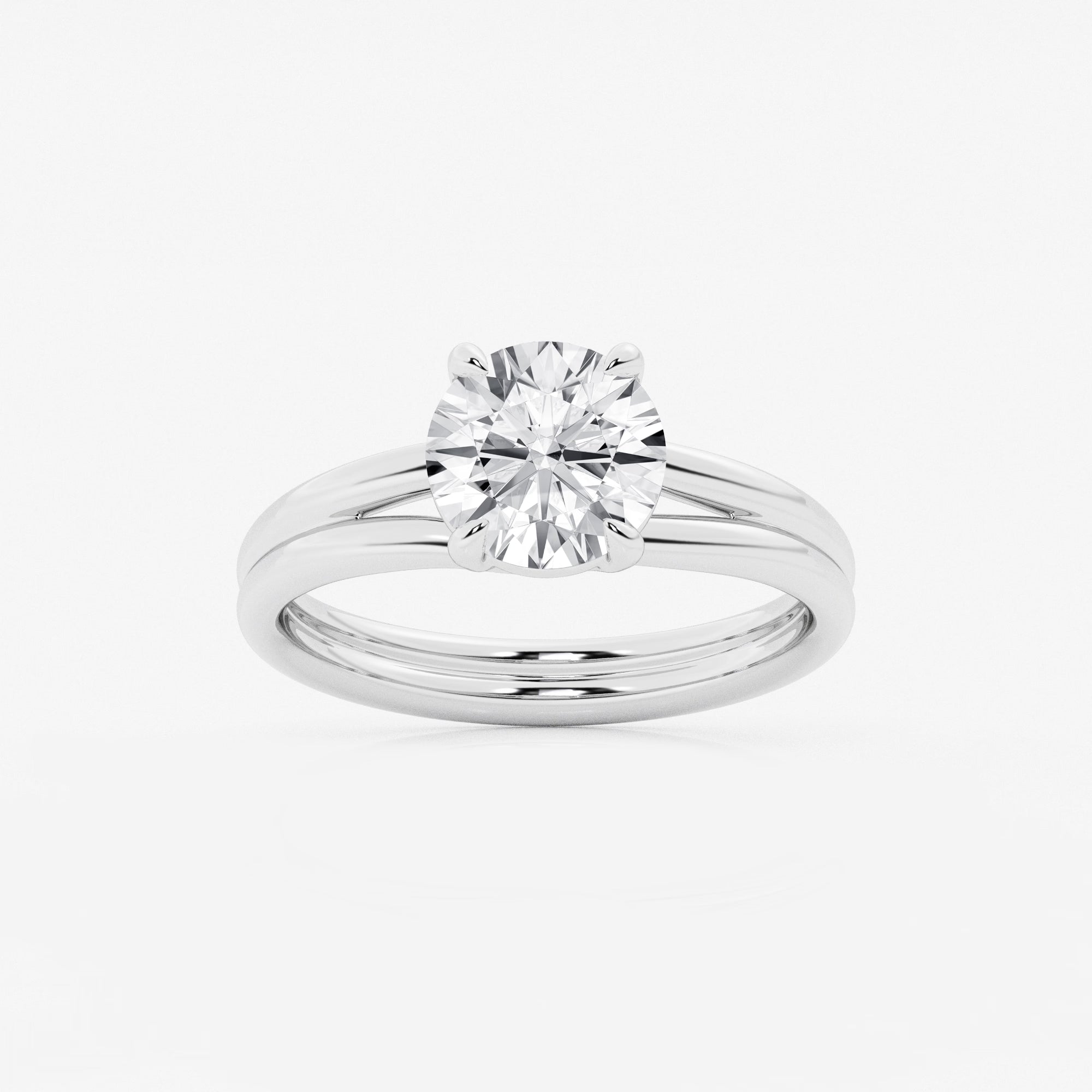 Round Cut Lab Grown Diamond Solitaire Bridal Set