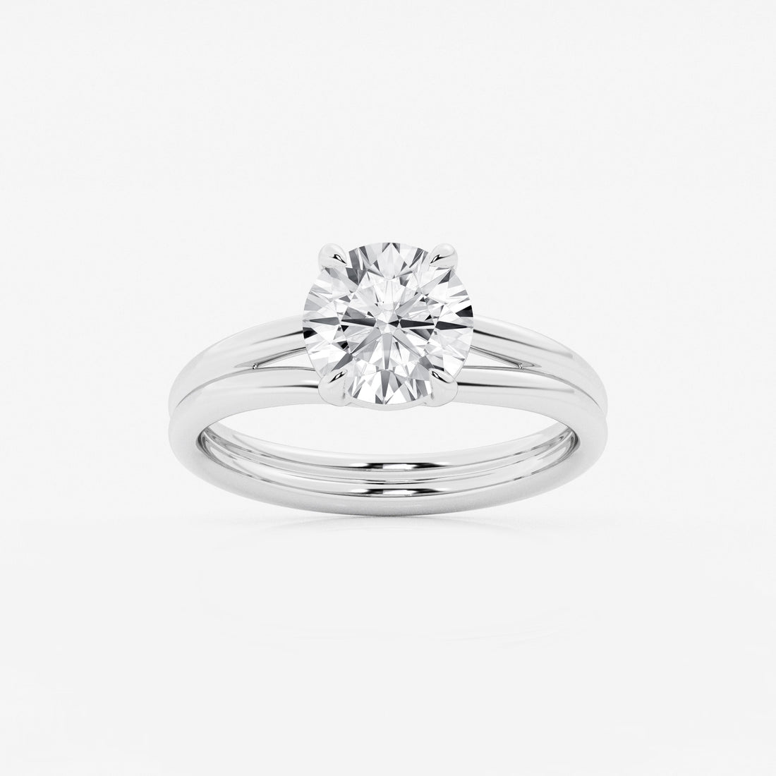Round Cut Lab Grown Diamond Solitaire Bridal Set