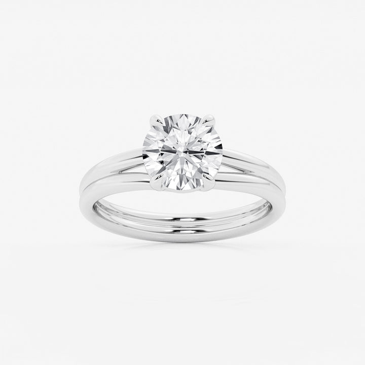 Round Cut Lab Grown Diamond Solitaire Bridal Set
