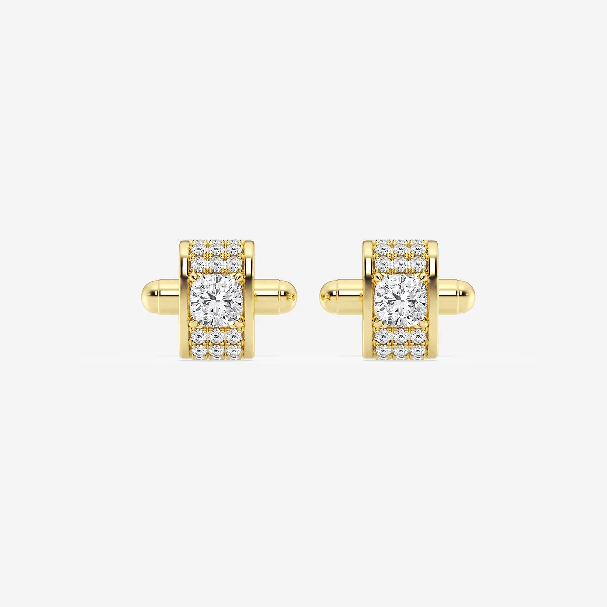 Cascade Cushion Lab-Grown Diamond Waterfall Pavé Cufflinks