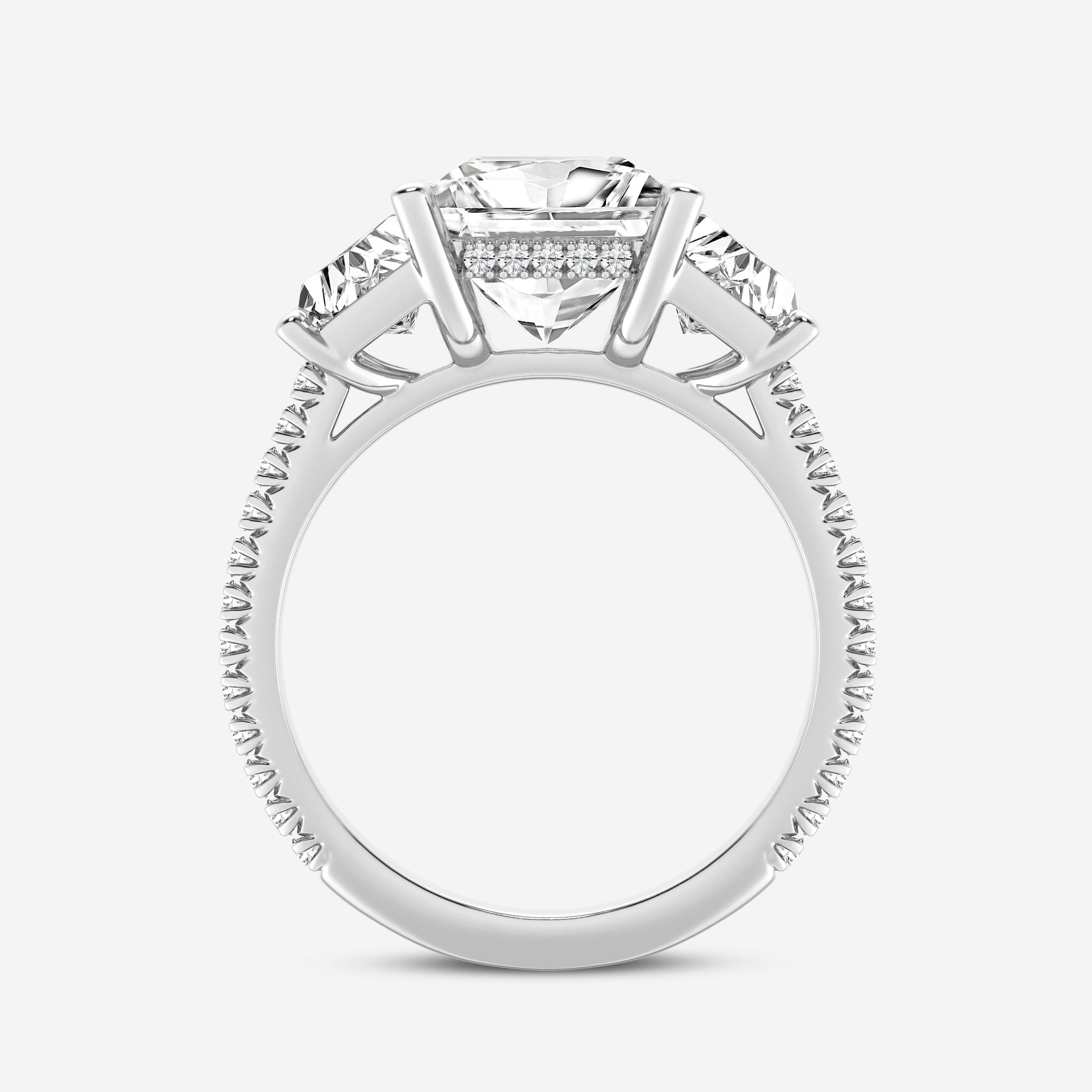 Princess Cut Lab Diamond Three Stone Ring