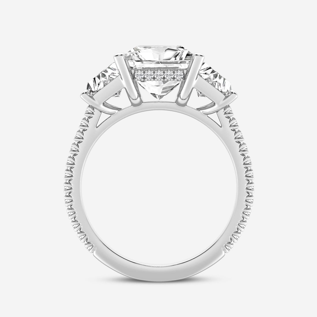 Princess Cut Lab Diamond Three Stone Ring