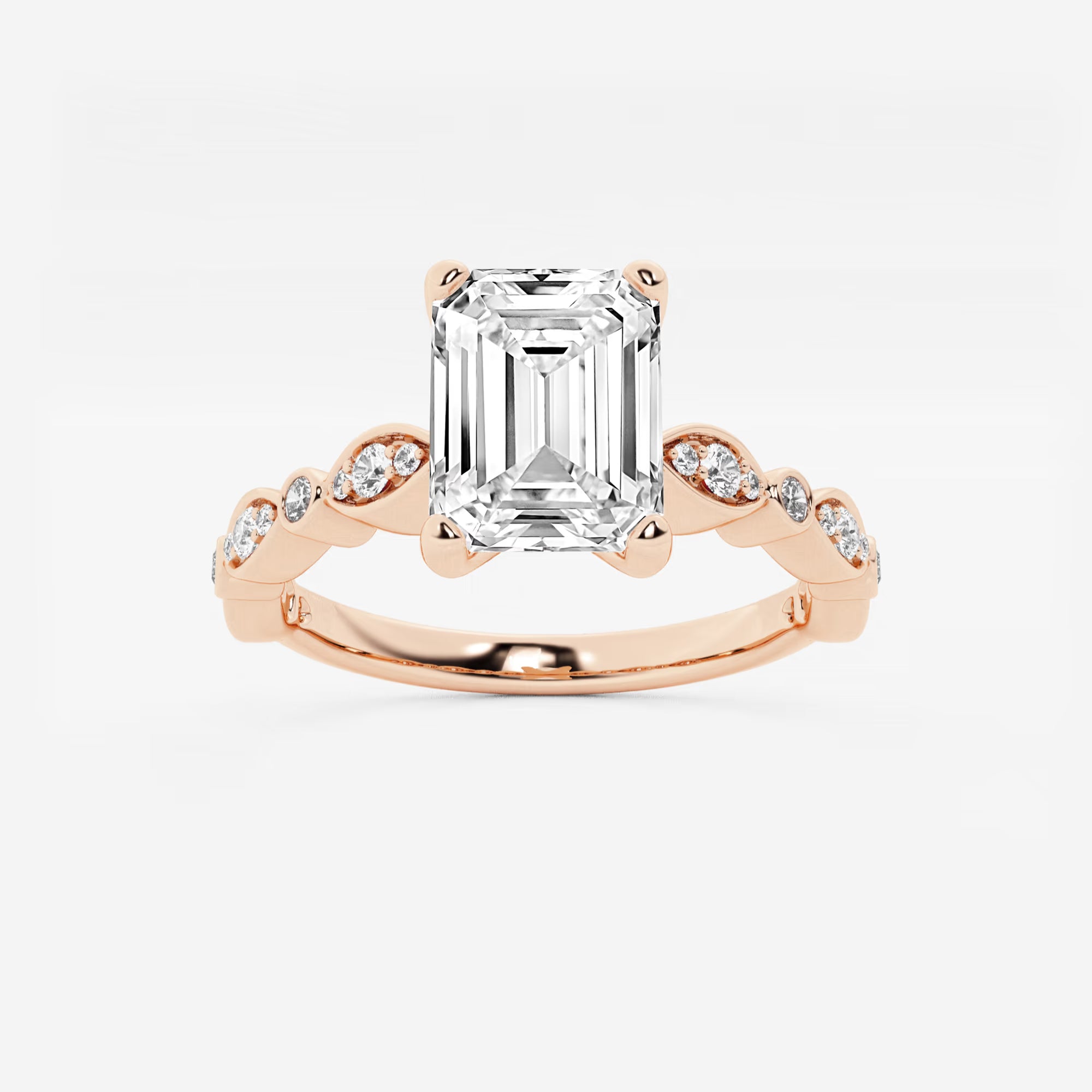 Emerald Cut Lab Diamond Engagement Ring