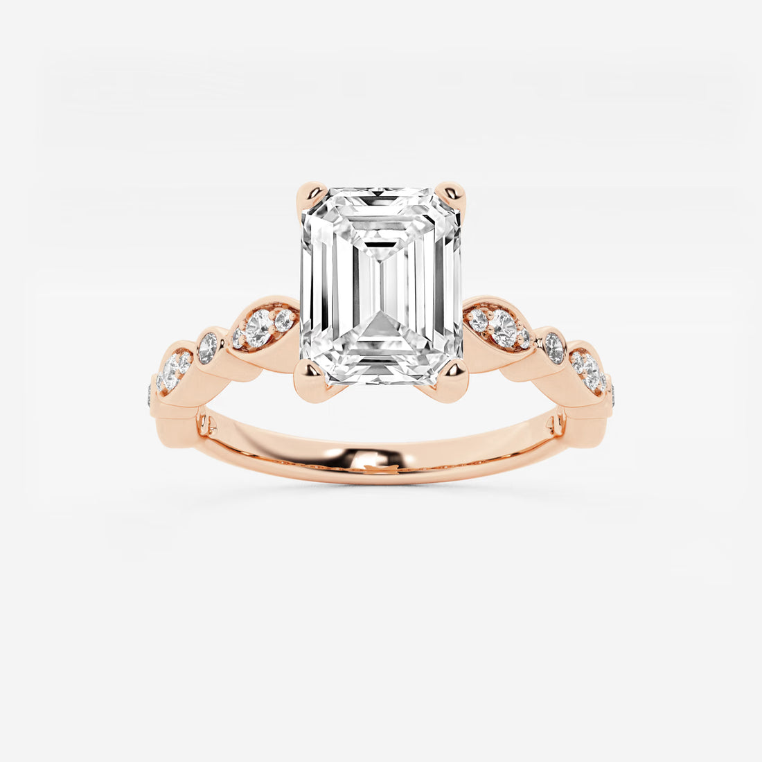 Emerald Cut Lab Diamond Engagement Ring