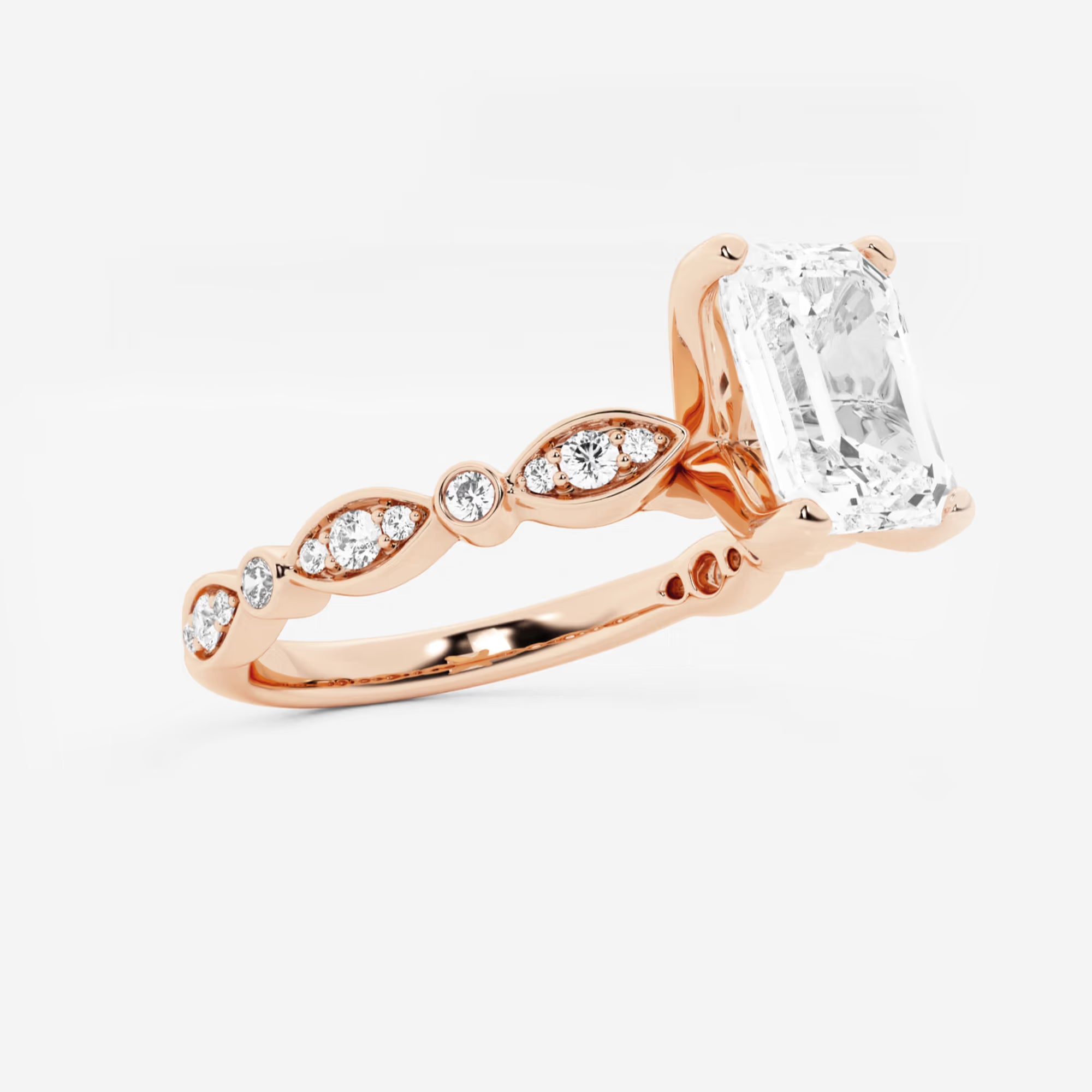 Emerald Cut Lab Diamond Engagement Ring