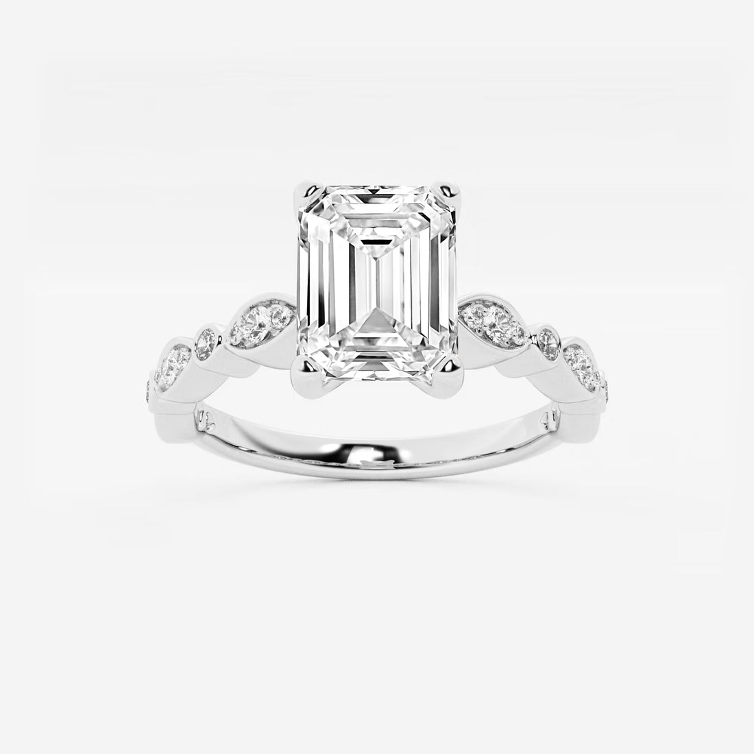 Emerald Cut Lab Diamond Engagement Ring