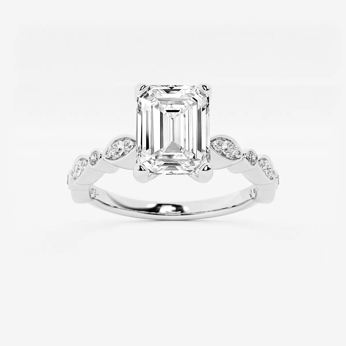 Emerald Cut Lab Diamond Engagement Ring