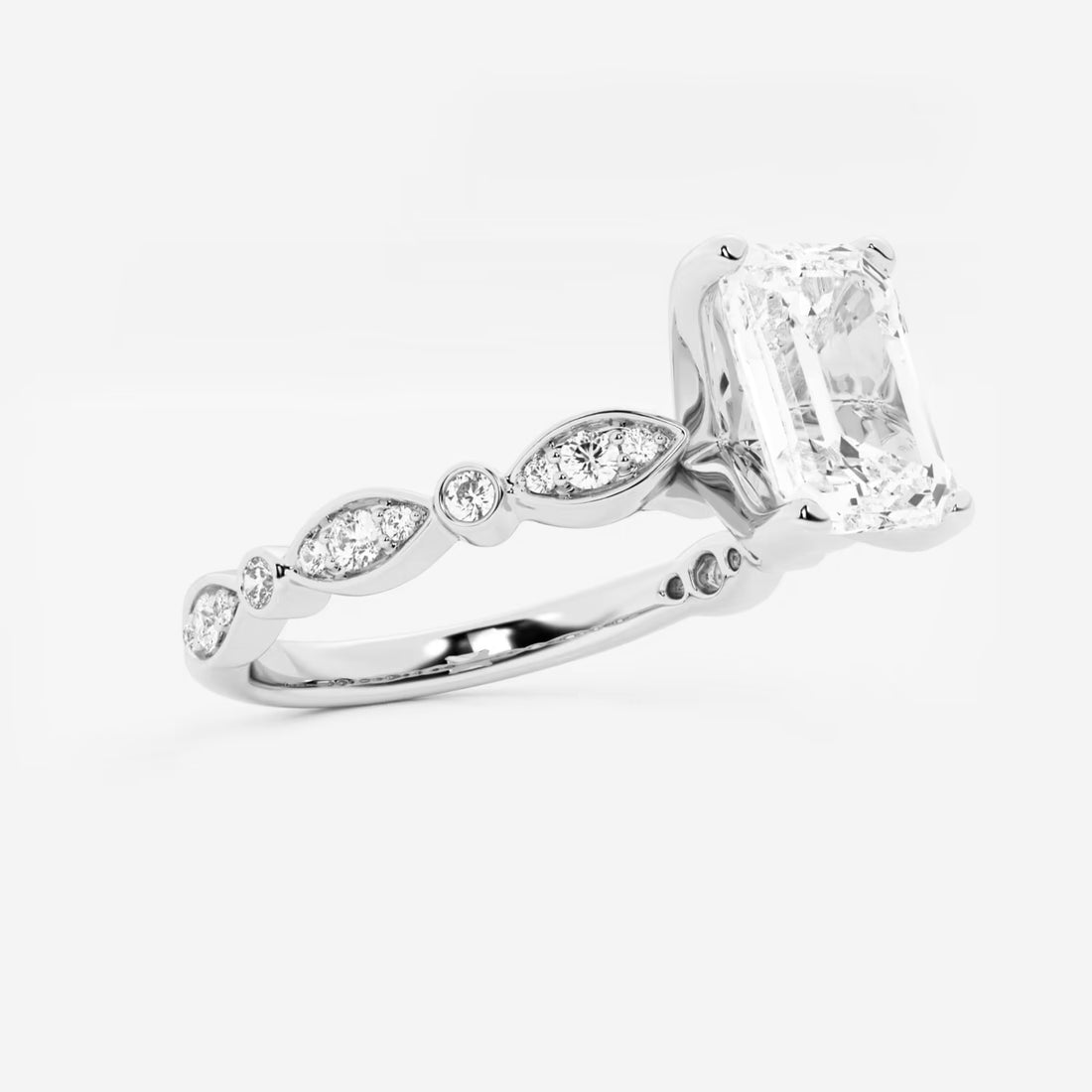 Emerald Cut Lab Diamond Engagement Ring