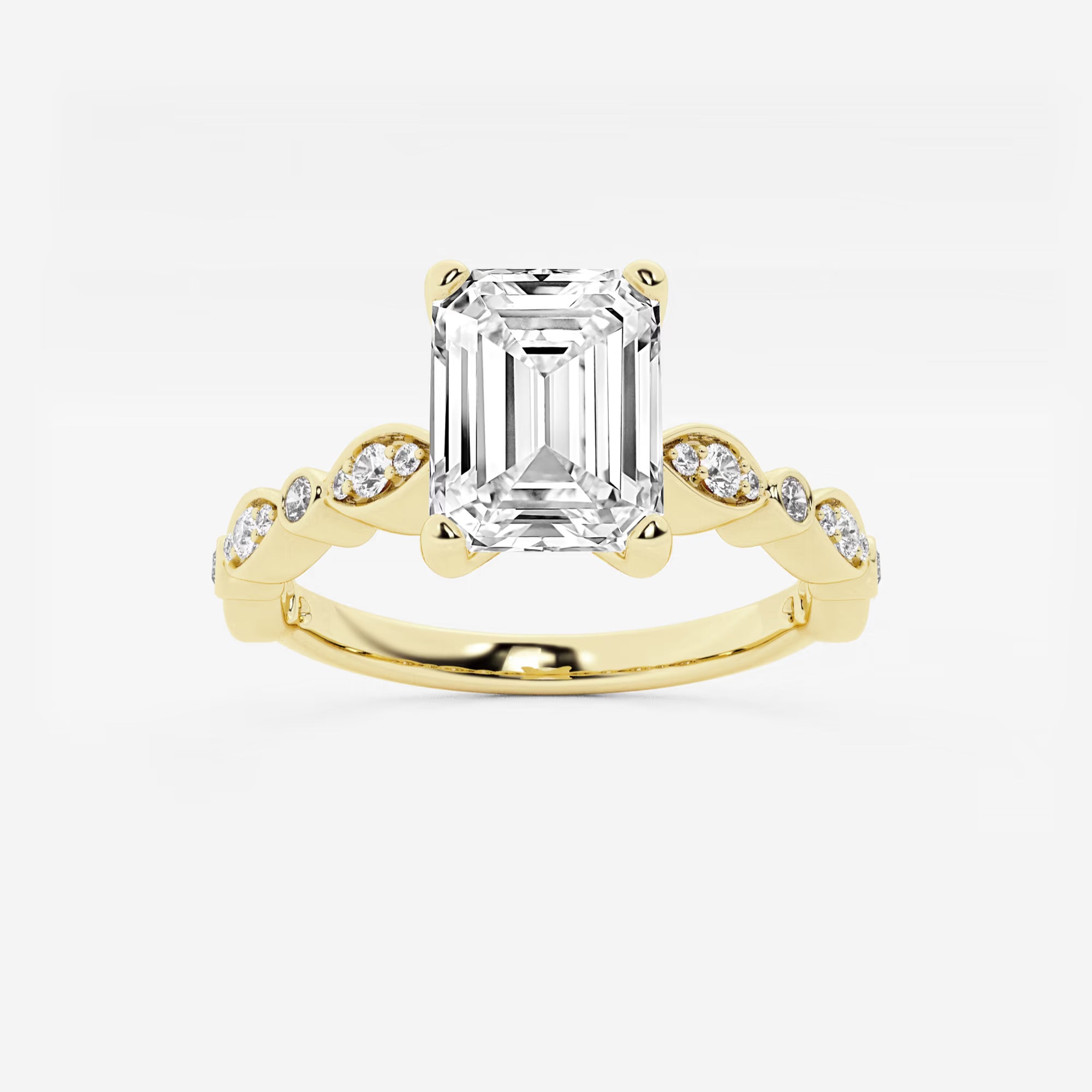 Emerald Cut Lab Diamond Engagement Ring