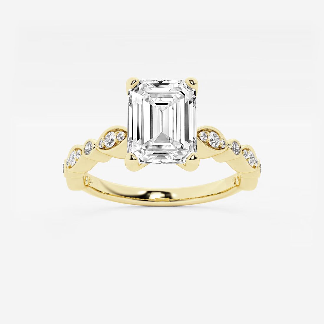 Emerald Cut Lab Diamond Engagement Ring