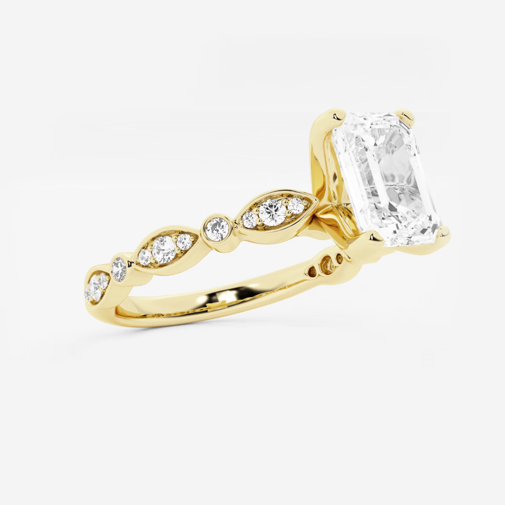 Emerald Cut Lab Diamond Engagement Ring