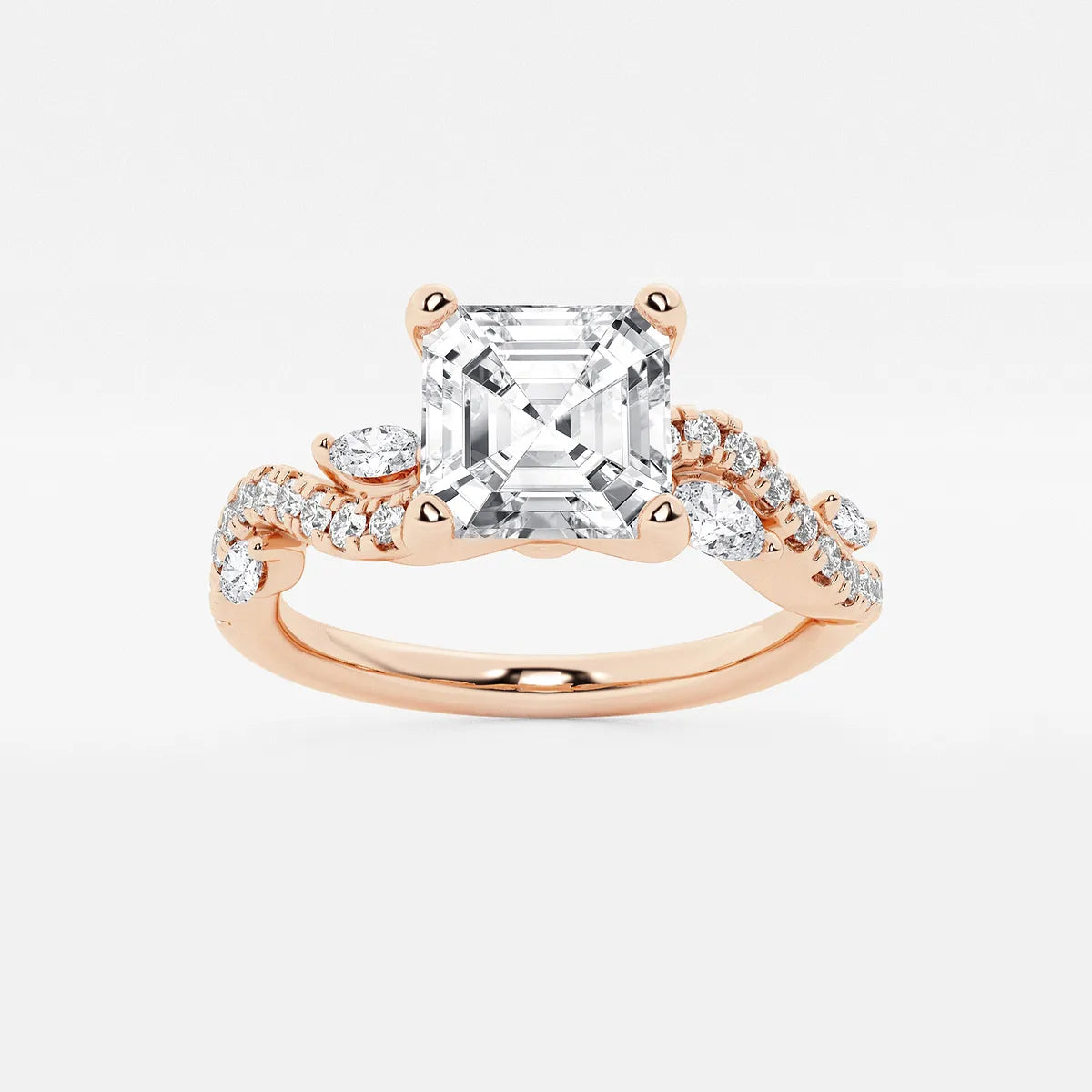Princess Cut Lab Diamond Engagement Ring
