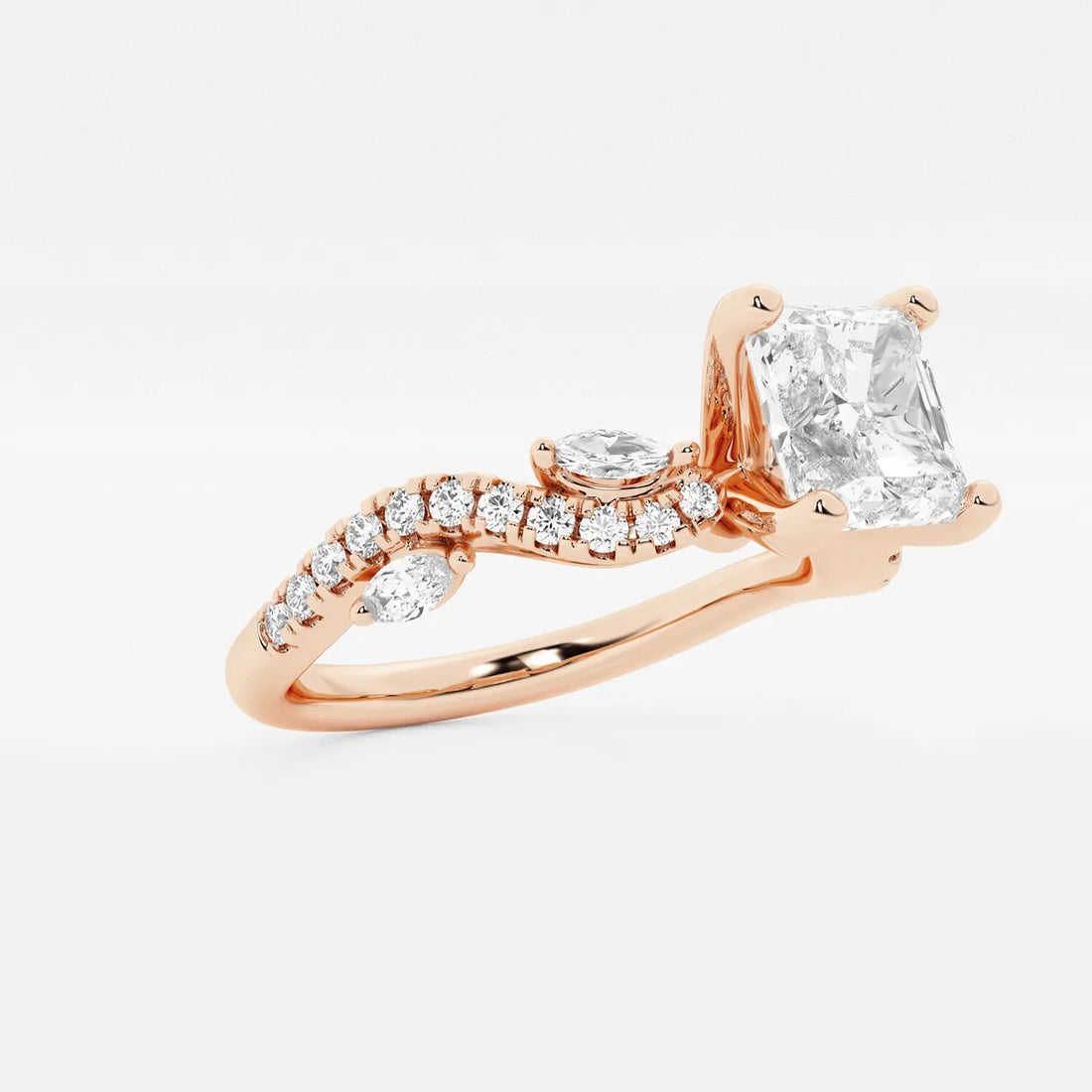 Princess Cut Lab Diamond Engagement Ring