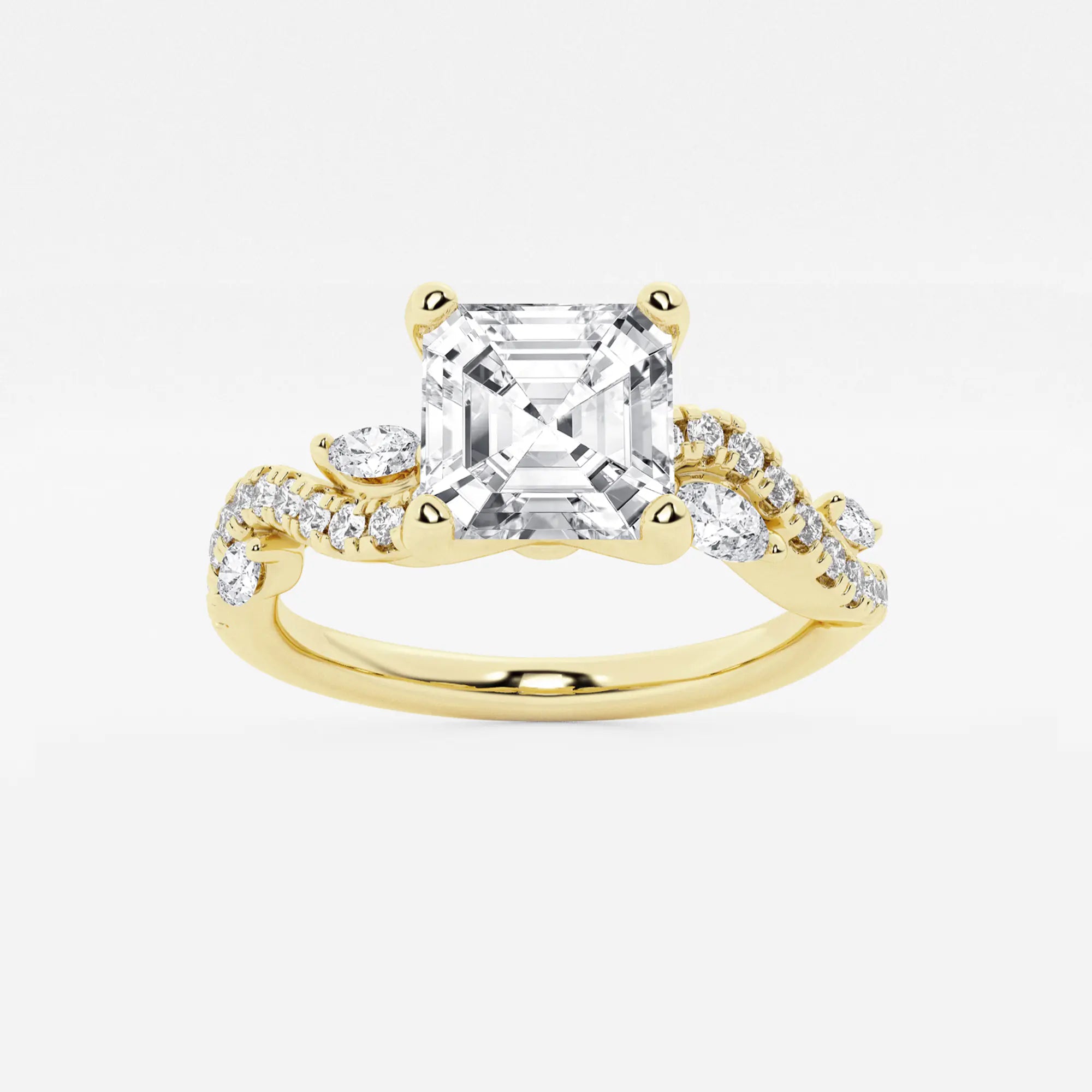 Princess Cut Lab Diamond Engagement Ring