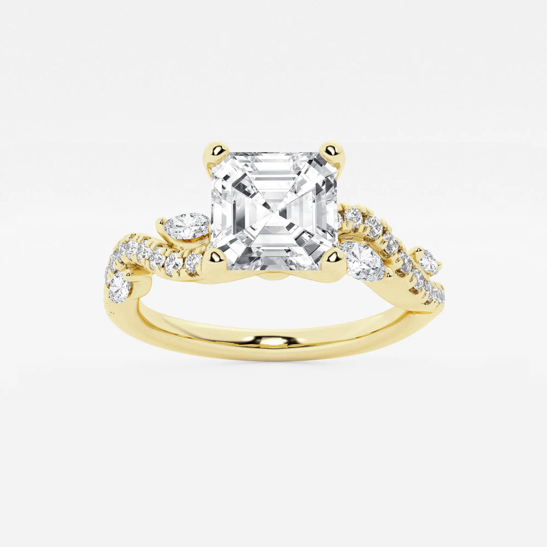 Princess Cut Lab Diamond Engagement Ring