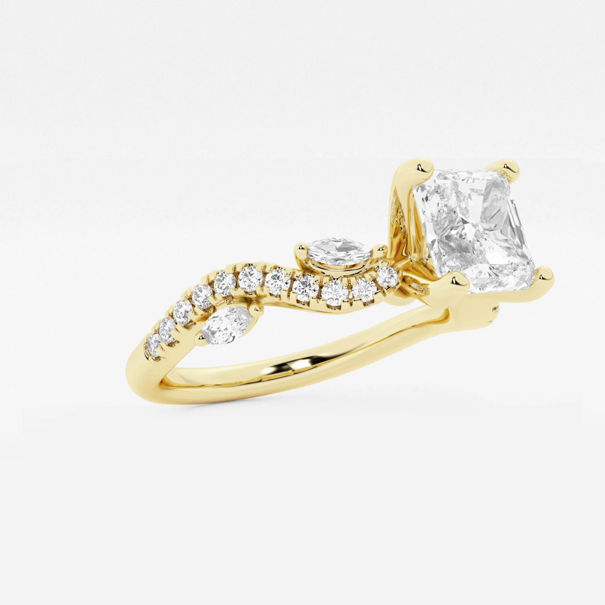 Princess Cut Lab Diamond Engagement Ring