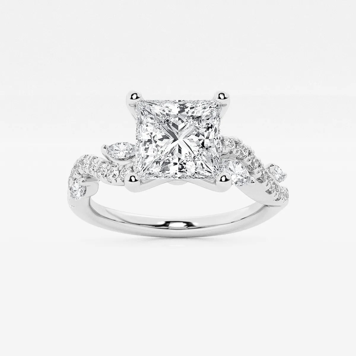 Princess Cut Lab Diamond Engagement Ring