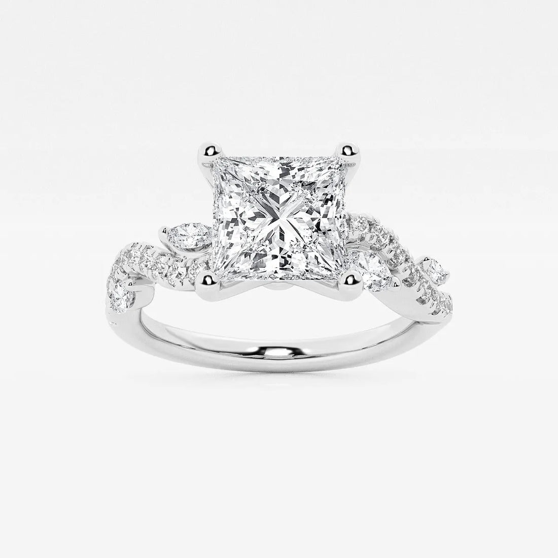 Princess Cut Lab Diamond Engagement Ring