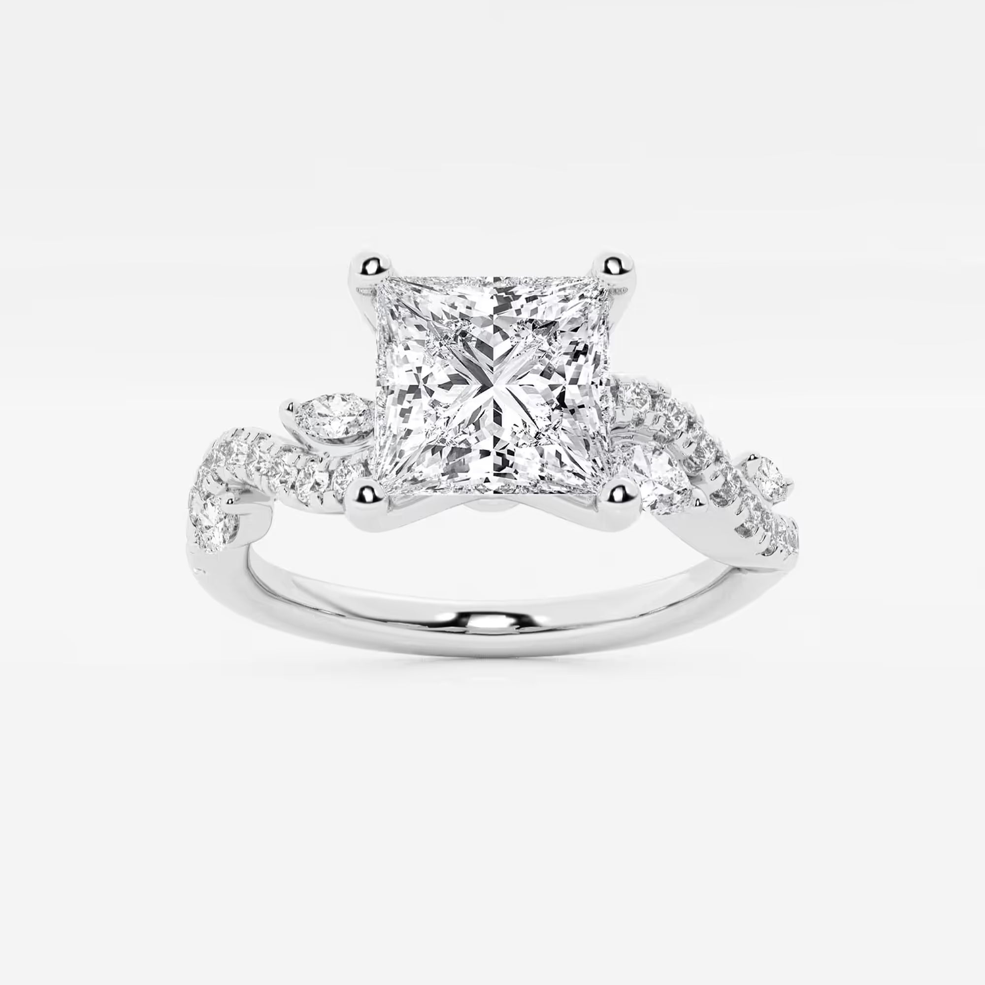 Princess Cut Lab Diamond Engagement Ring