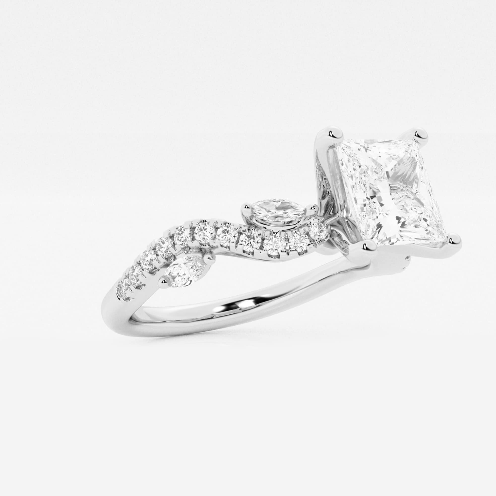 Princess Cut Lab Diamond Engagement Ring