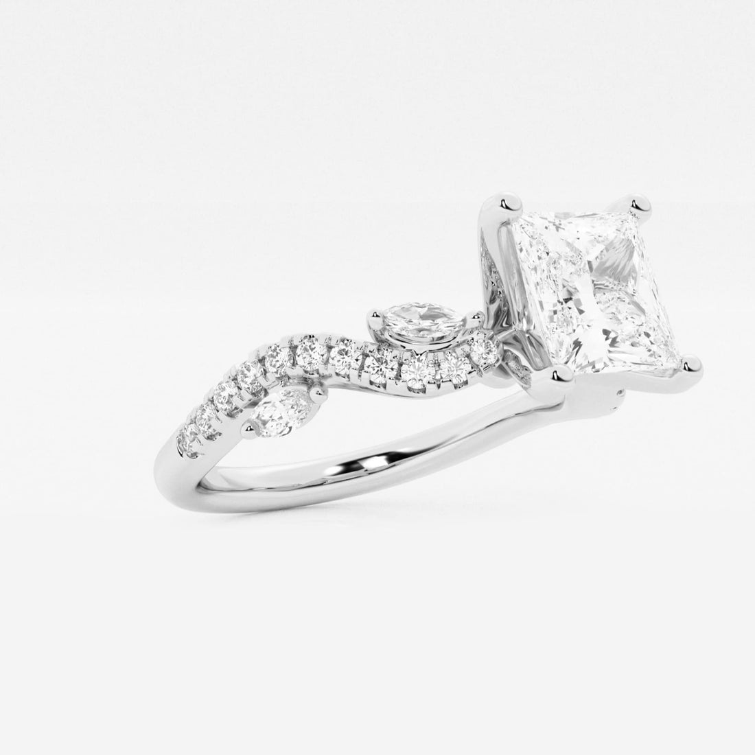 Princess Cut Lab Diamond Engagement Ring