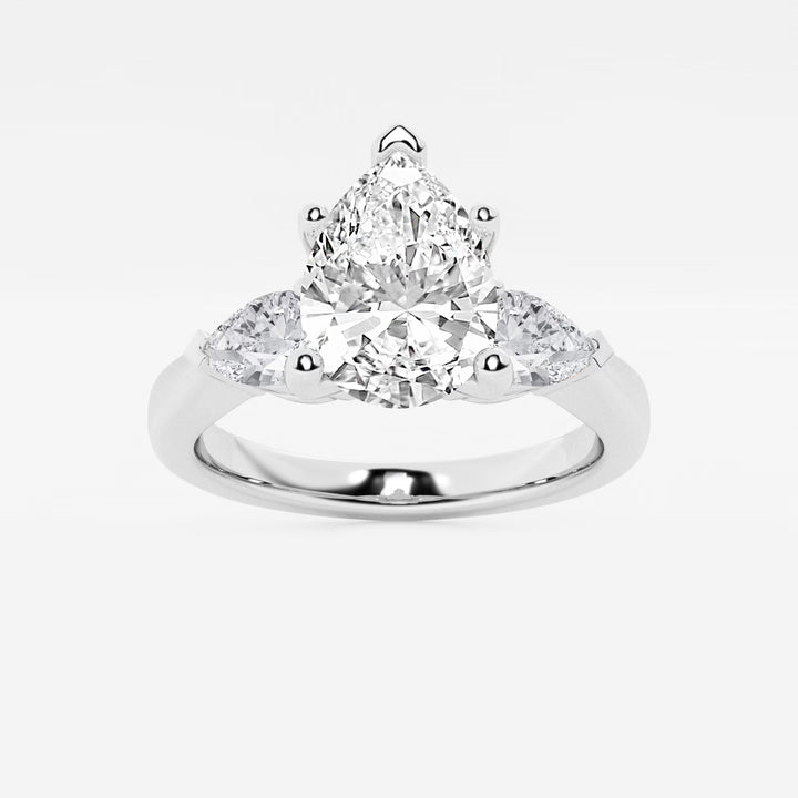 Pear Cut Lab Grown Diamond Engagement Ring, Twisted Pave Diamond Band