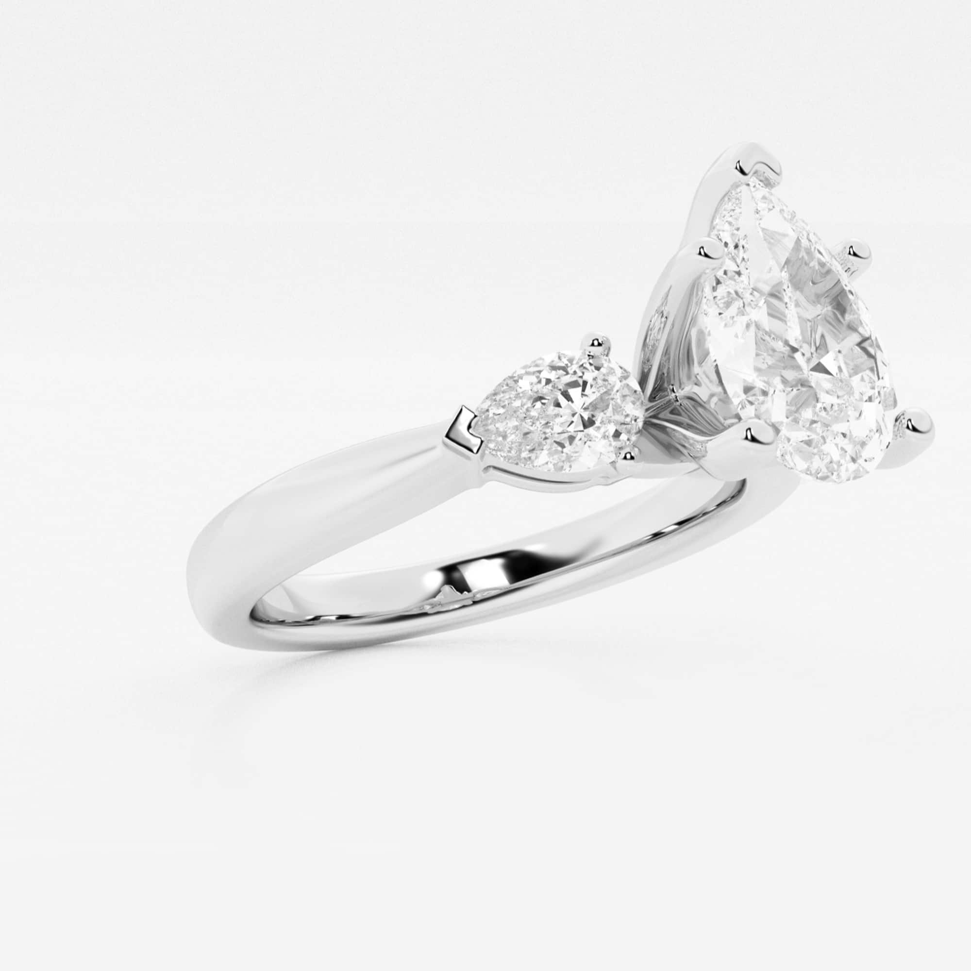 Pear Cut Lab Grown Diamond Engagement Ring, Twisted Pave Diamond Band