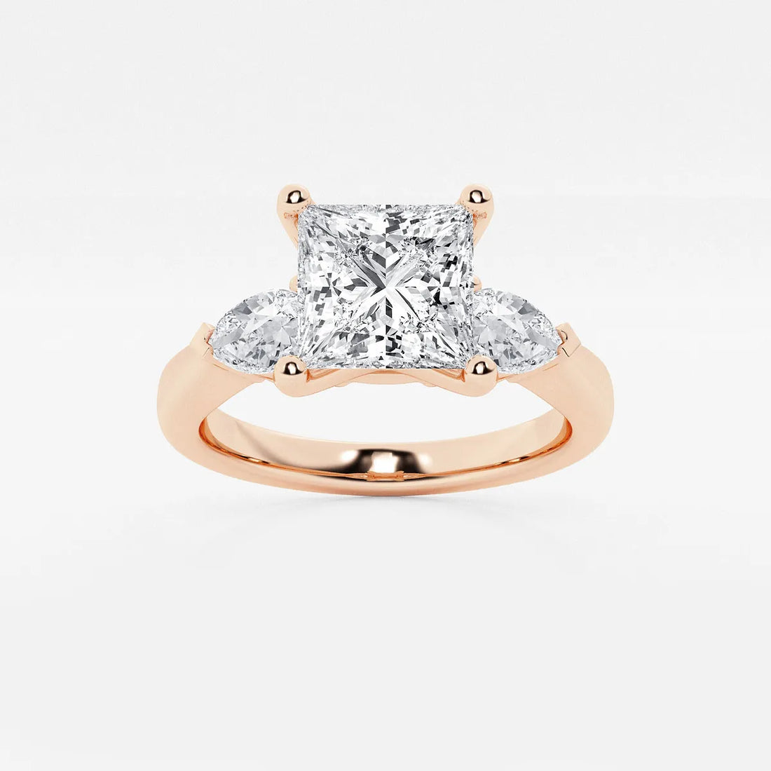 Princess Cut Lab Diamond Three Stone Ring