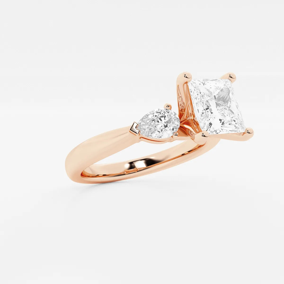 Princess Cut Lab Diamond Three Stone Ring