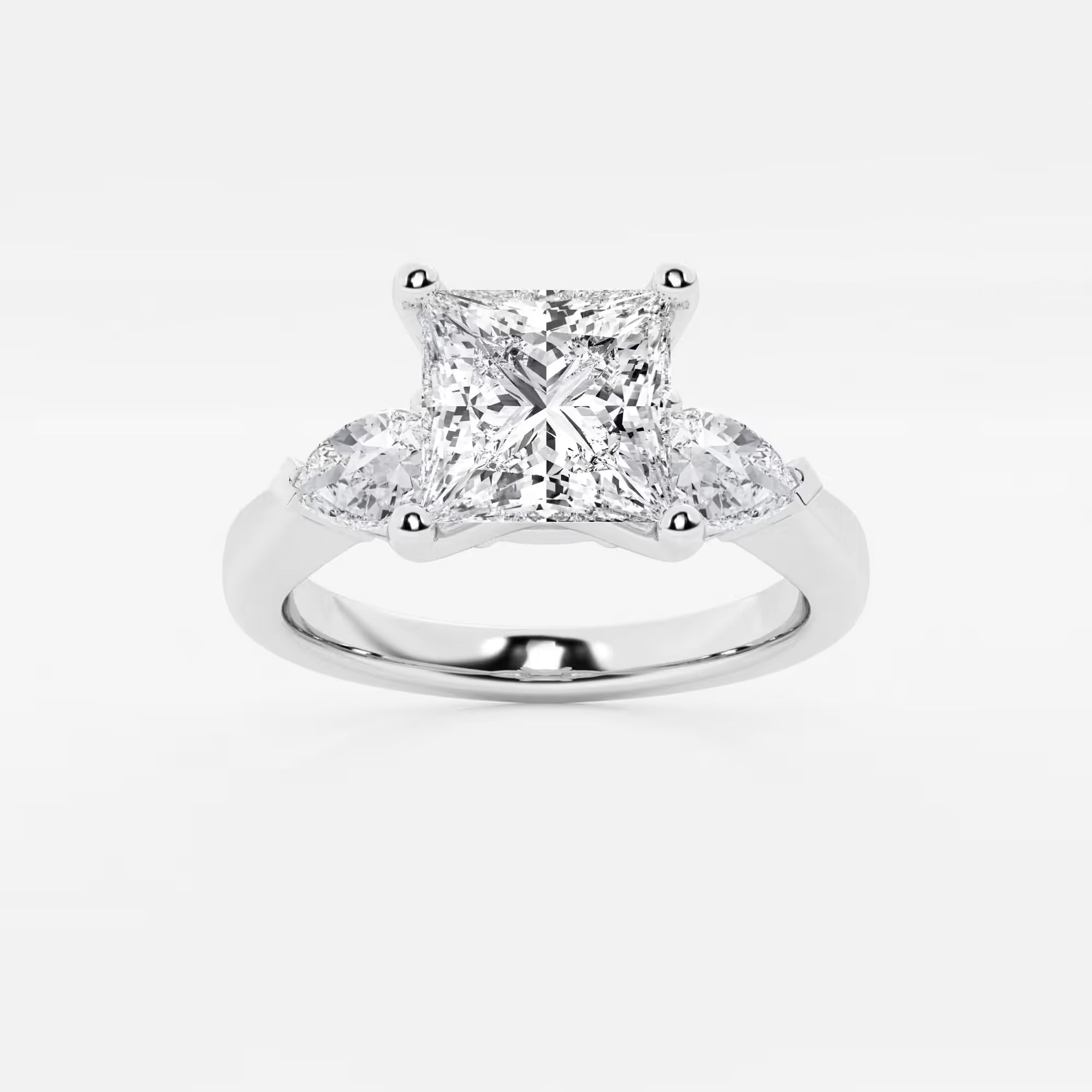 Princess Cut Lab Diamond Three Stone Ring