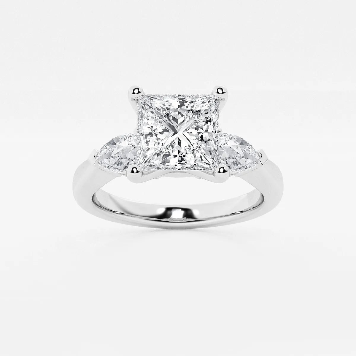 Princess Cut Lab Diamond Three Stone Ring