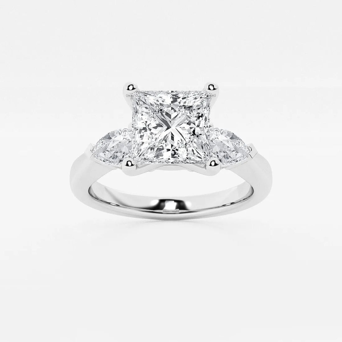 Princess Cut Lab Diamond Three Stone Ring