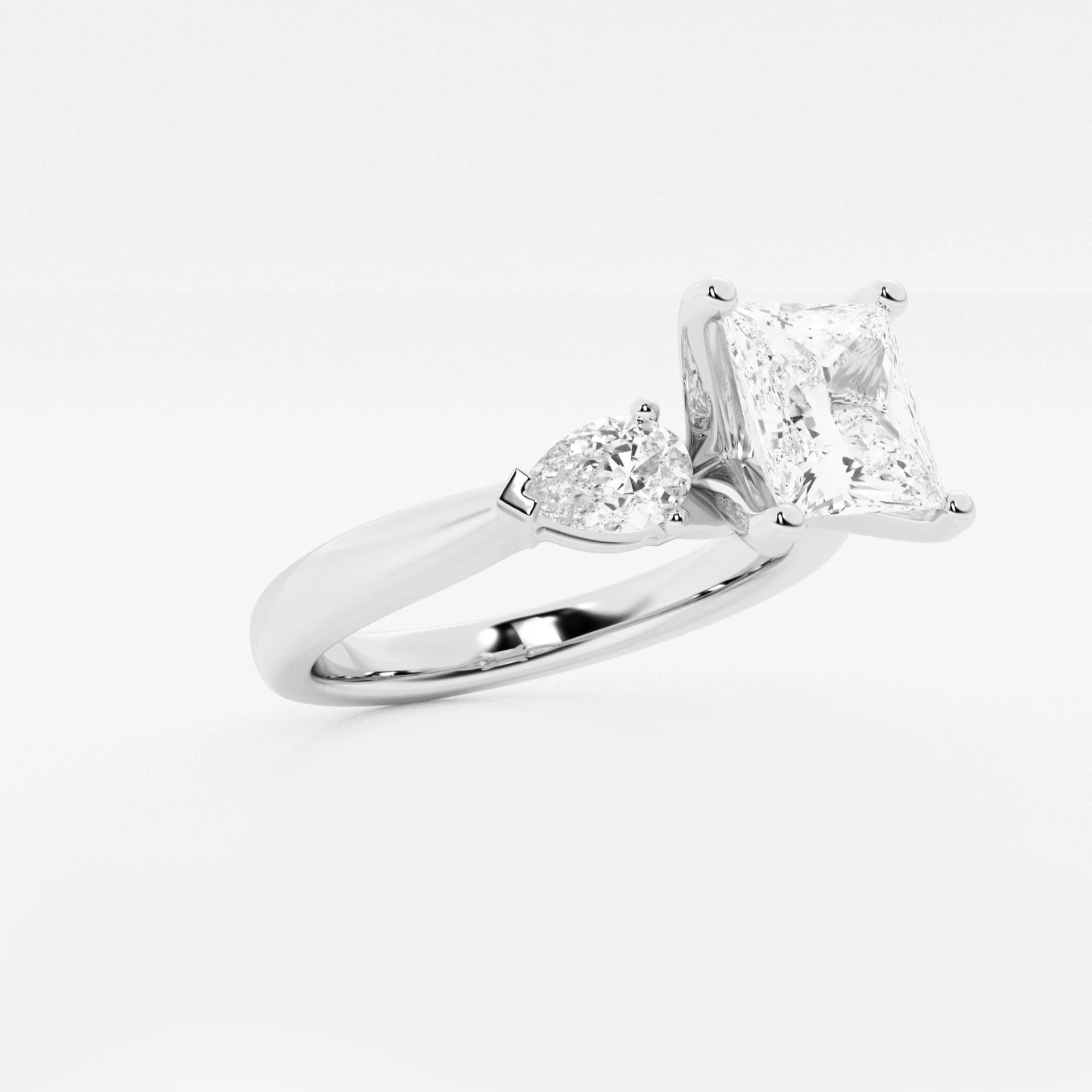 Princess Cut Lab Diamond Three Stone Ring