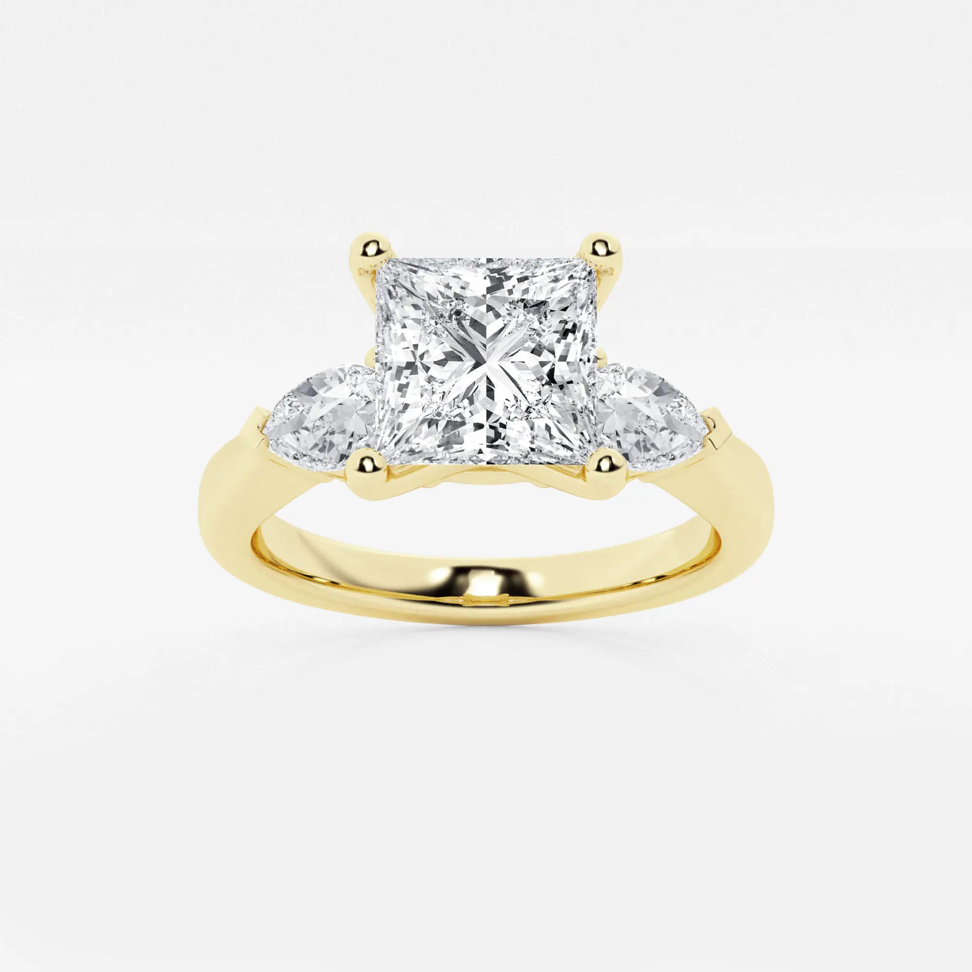Princess Cut Lab Diamond Three Stone Ring