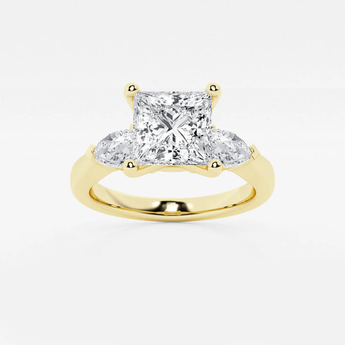 Princess Cut Lab Diamond Three Stone Ring