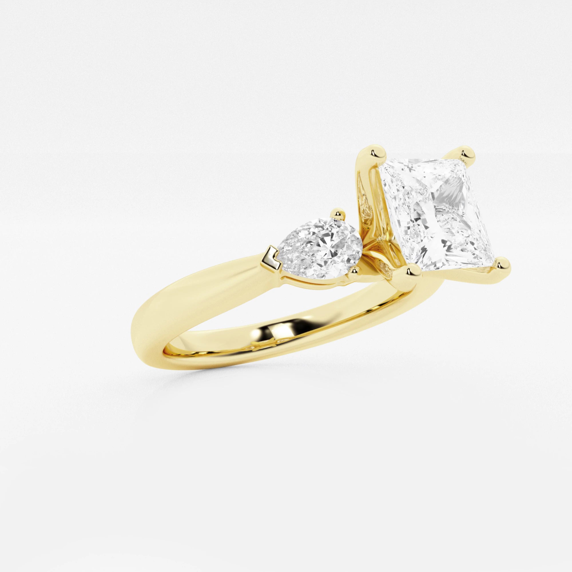 Princess Cut Lab Diamond Three Stone Ring