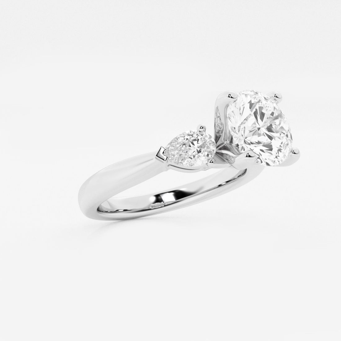 Round Cut Lab Grown Diamond Three-Stone Engagement Ring