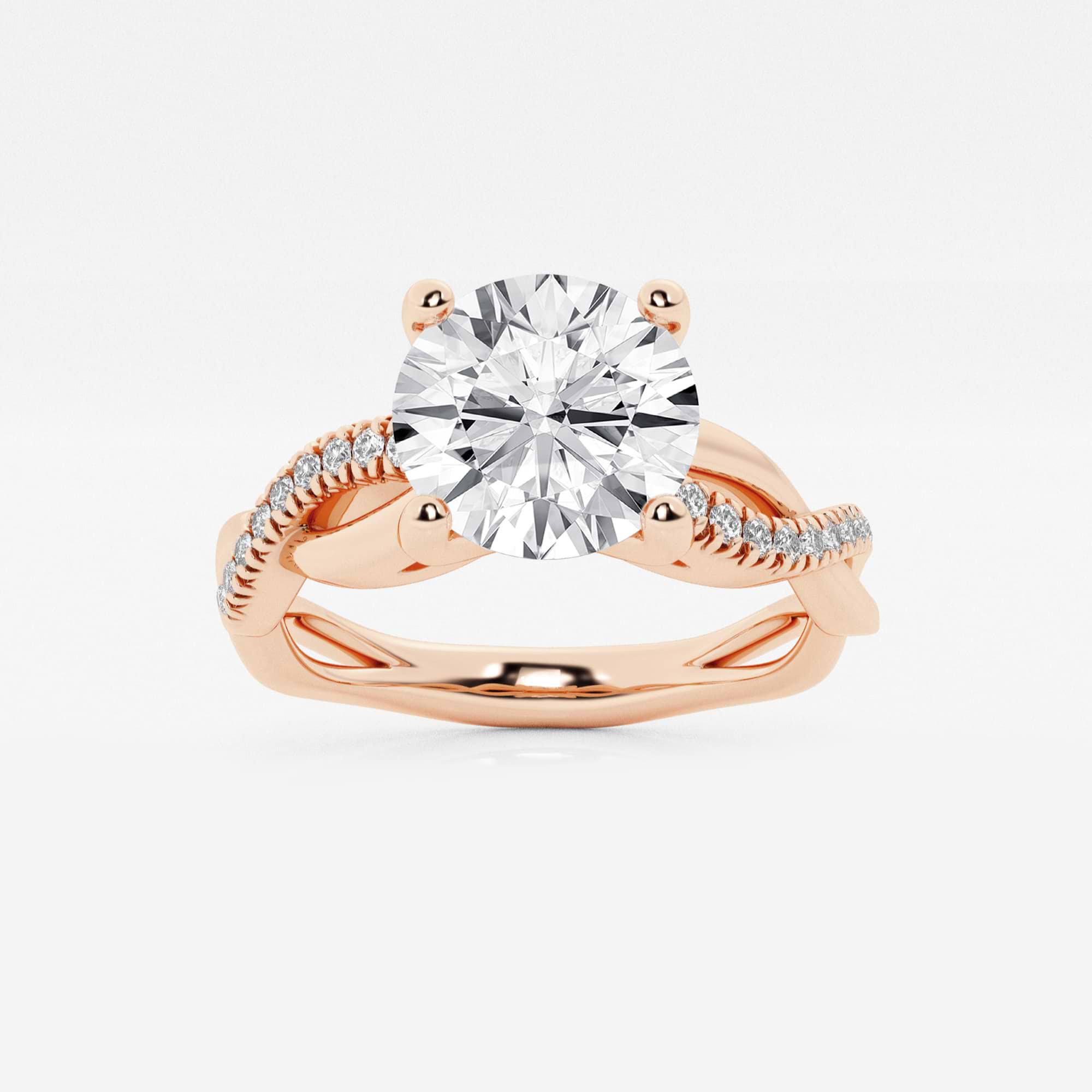 Round Cut Lab Grown Diamond Engagement Ring