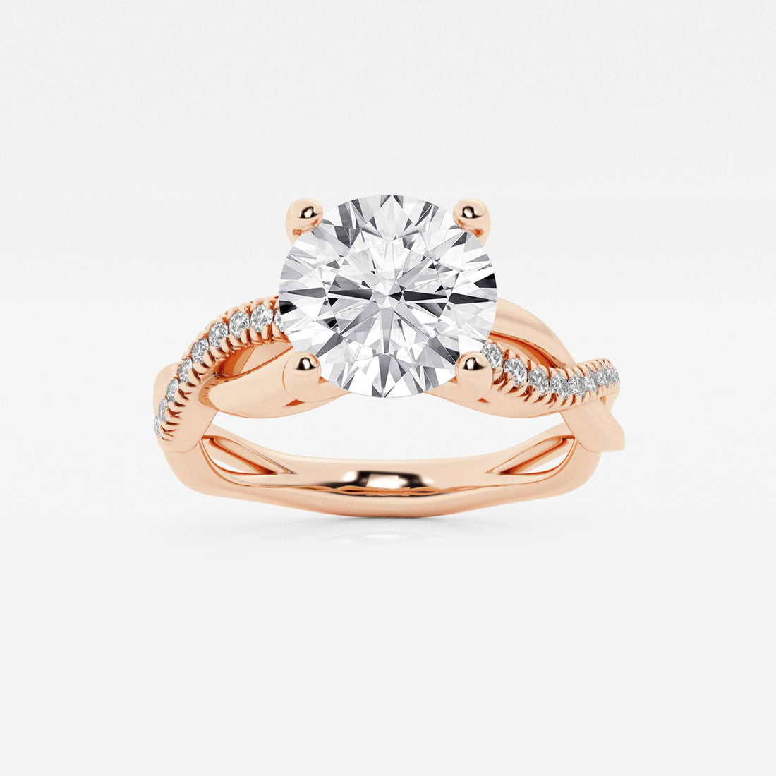 Round Cut Lab Grown Diamond Engagement Ring