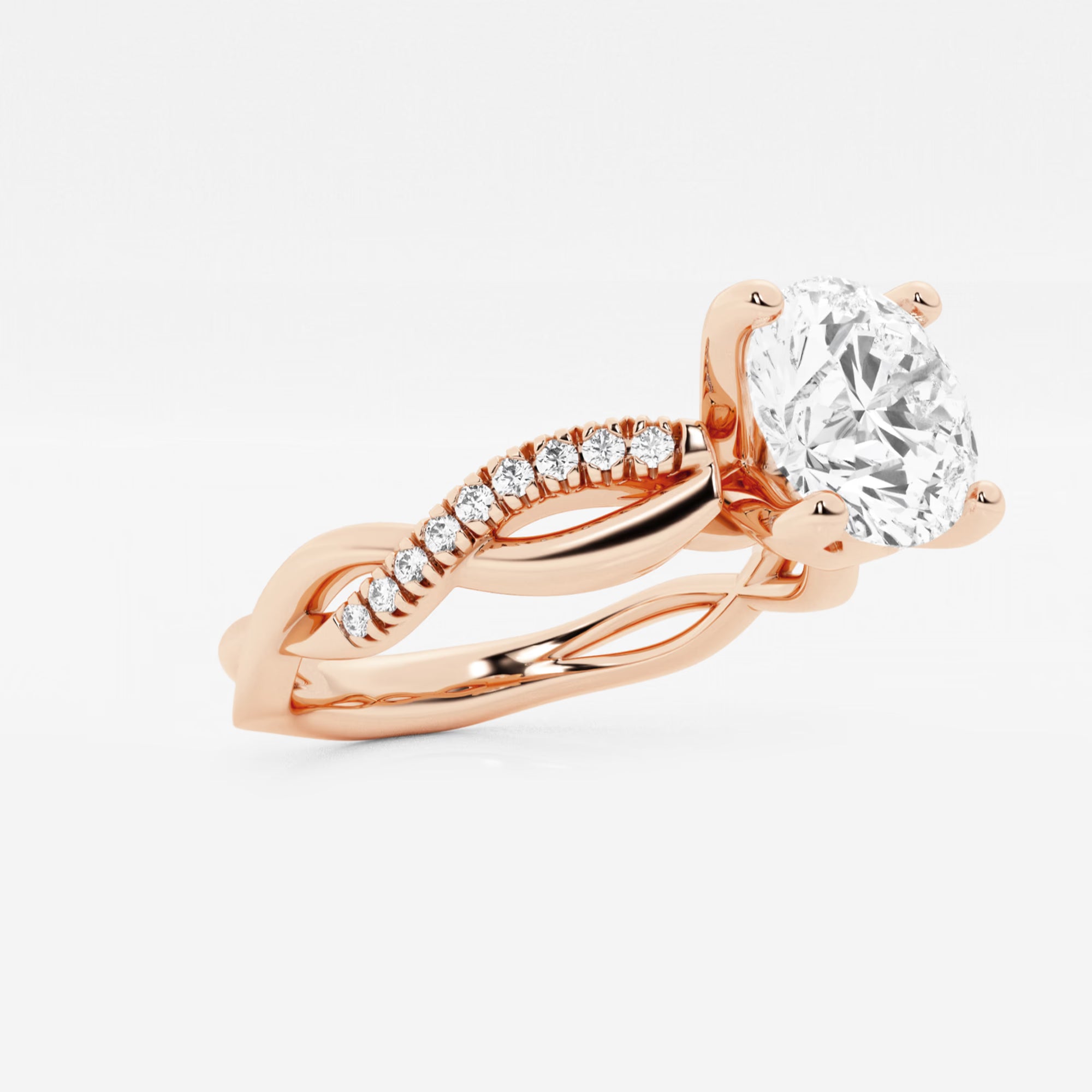 Round Cut Lab Grown Diamond Engagement Ring