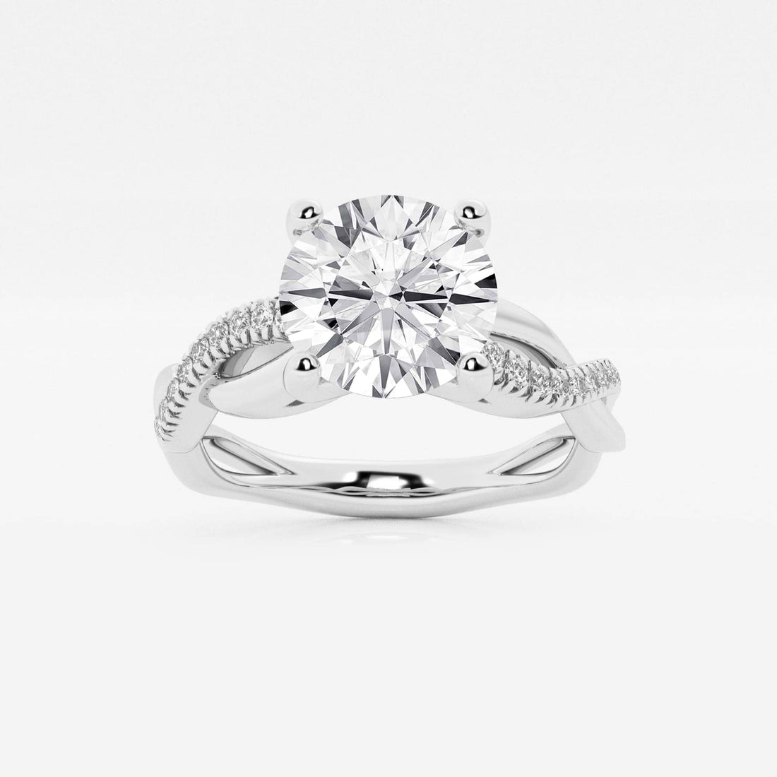 Round Cut Lab Grown Diamond Engagement Ring